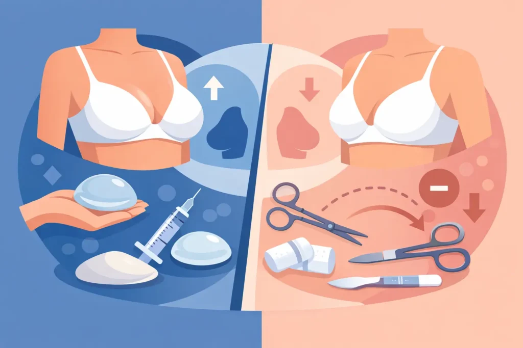 What Is the Difference Between Breast Augmentation and Breast Reduction?